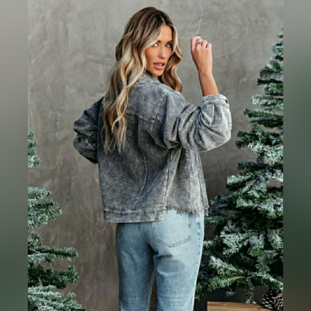 VICI COLLECTION PADDINGTON DISTRESSED COTTON CORDUROY JACKET - Picture 6 of 12